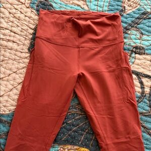 Lululemon Wunder Train High Rise with Pockets Rust